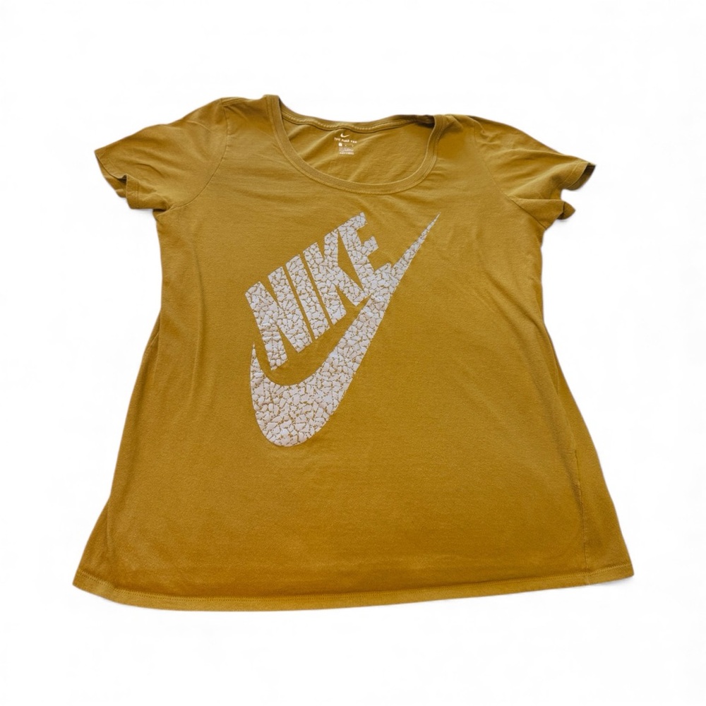 Women’s Nike Golden Yellow Tee with White Logo Large